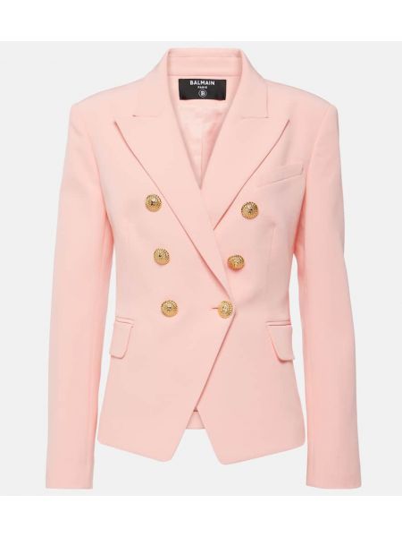 Dobbeltspent blazer Balmain rosa