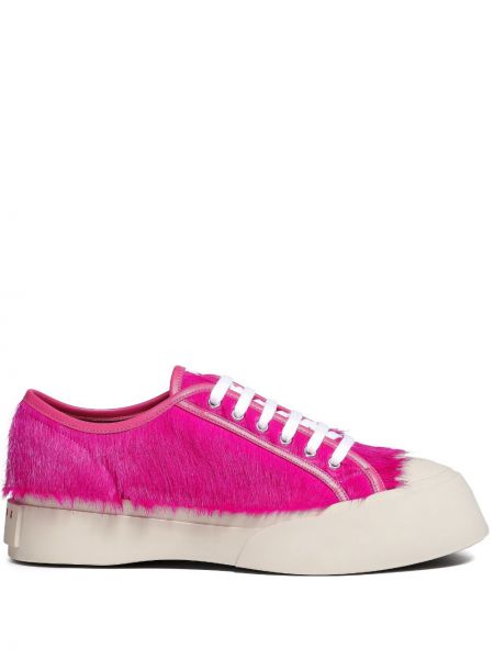 Sneakers con lacci di pizzo Marni rosa