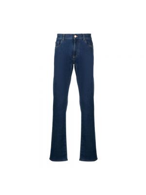 Jeansy skinny z kaszmiru bawełniane Canali niebieskie