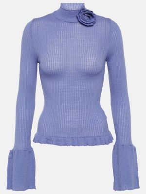 Vilnonis megztinis Blumarine mėlyna