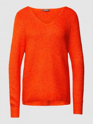Dzianinowy sweter z dekoltem w łódkę Montego pomarańczowy