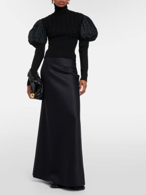 Bavlněné dlouhá sukně jersey Max Mara černé