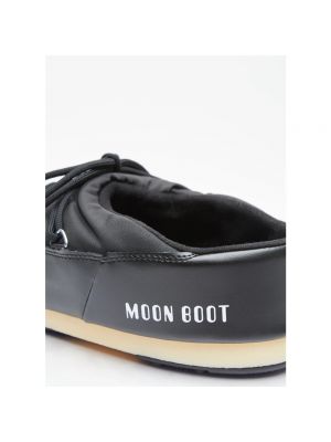 Klapki mules z nadrukiem Moon Boot czarne