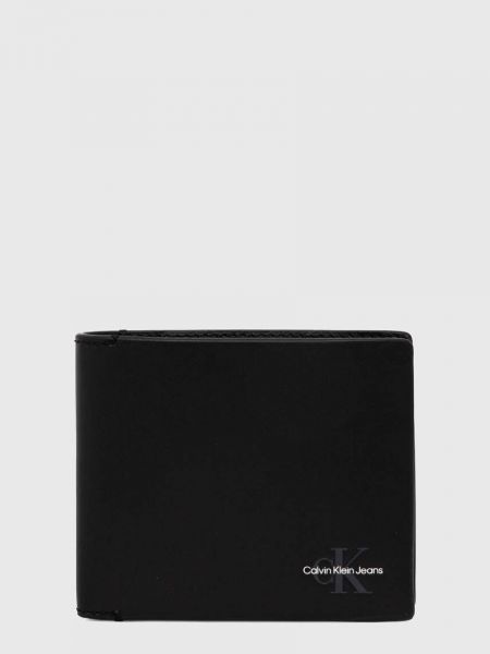 Kožni novčanik za novčiće Calvin Klein Jeans crna