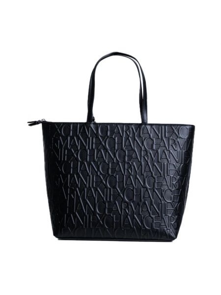 Shopper handtasche mit reißverschluss Armani Exchange schwarz