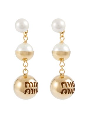 Fülbevaló gyöngyökkel Miu Miu aranyszínű