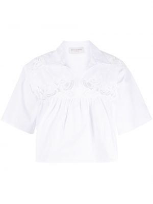 Блуза на цветя с волани Ermanno Firenze бяло