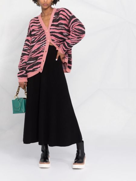 Cárdigan de punto con rayas de tigre Stella Mccartney rosa