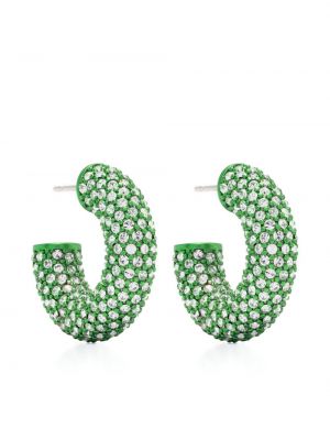Boucles d'oreilles à imprimé à boucle Amina Muaddi vert