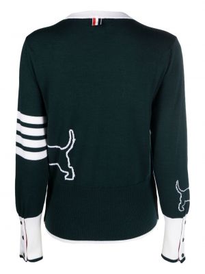 Svītrainas pulovers Thom Browne zaļš