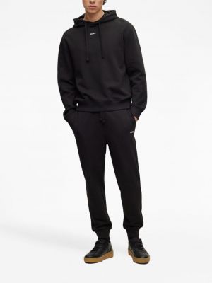Spodnie sportowe bawełniane z nadrukiem Hugo czarne