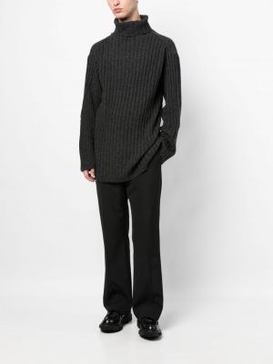 Pull col roulé en tricot col roulé Yohji Yamamoto gris
