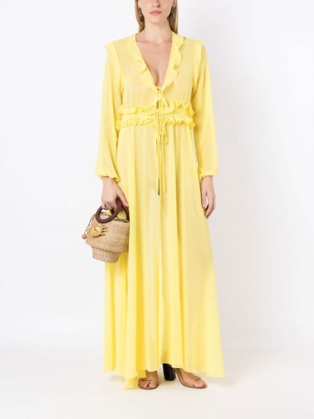 Dlouhé šaty s volány Olympiah žluté