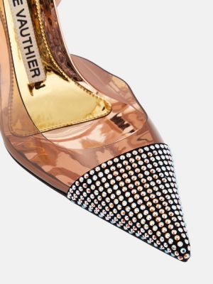 Полуотворени обувки с отворена пета с кристали Alexandre Vauthier
