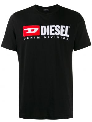 Тениска с принт Diesel черно