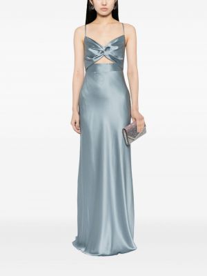 Hedvábné dlouhé šaty Michelle Mason modré