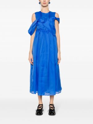 Hedvábné midi šaty Cecilie Bahnsen modré