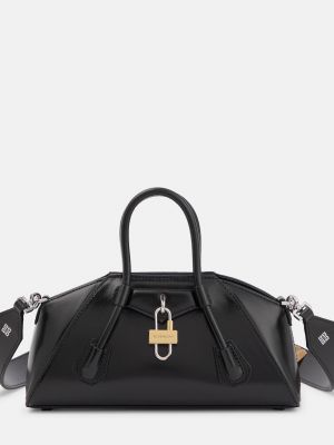Миниатюрная кожаная сумка через плечо Antigona Stretch Givenchy, черный
