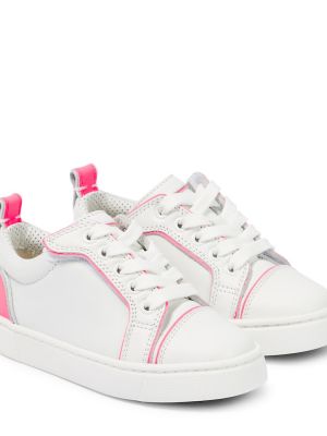 Lær sneakers for jenter Christian Louboutin Kids hvit