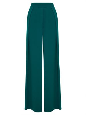 Широки панталони тип „марлен“ Tussah зелено