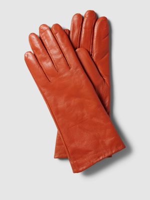 Pomarańczowe rękawiczki skórzane Weikert-handschuhe