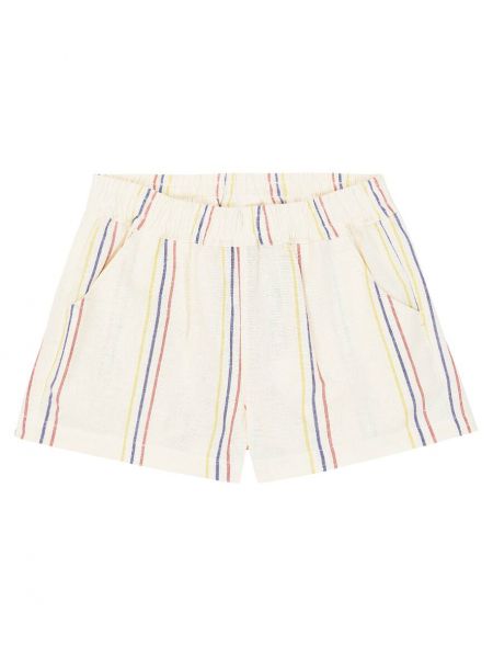 Stripete bomull shorts for gutter Mini Rodini hvit