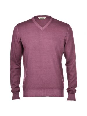 Sweter z dekoltem w serek Gran Sasso fioletowy