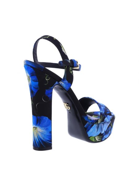 Sandalias de raso de flores sin tacón Dolce & Gabbana