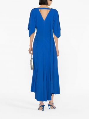 Drapované midi šaty Victoria Beckham modré