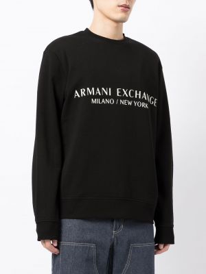 Mikina s kulatým výstřihem Armani Exchange černá