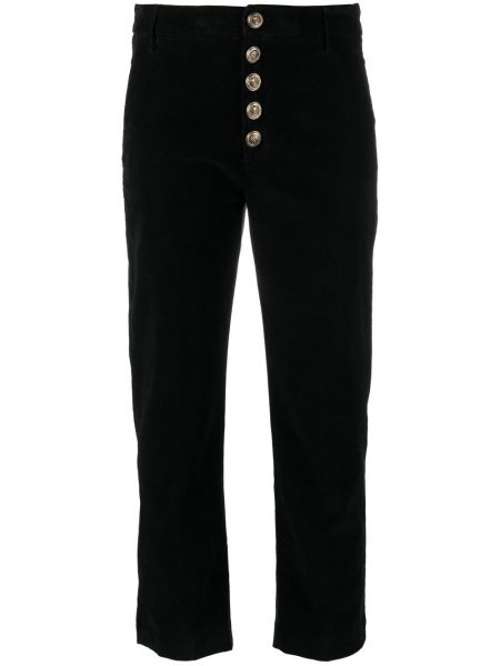 Rovné kalhoty s knoflíky Dondup černé
