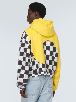 Pamučna hoodie s kapuljačom od jersey Erl žuta