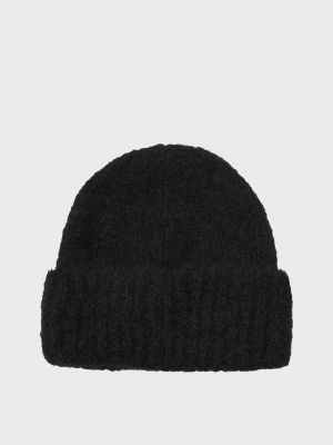Вовняна атласна шапка Calvin Klein чорна