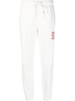 Spodnie sportowe z nadrukiem Autry białe
