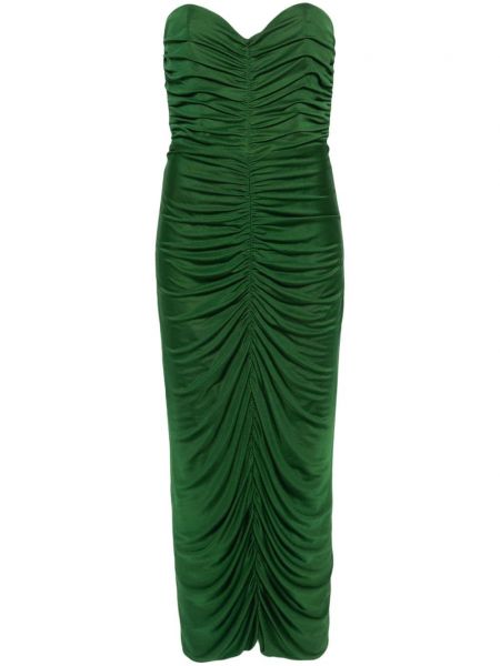 Вечерна рокля от джърси с драперии Costarellos зелено