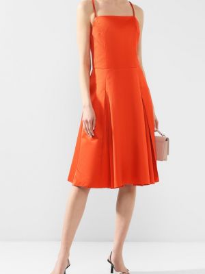 Шелковое платье Ralph Lauren оранжевое