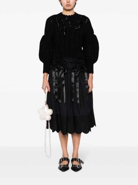 Bavlněné sukně s mašlí Simone Rocha černé