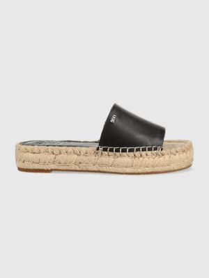 Sandale din piele cu platformă Dkny negru