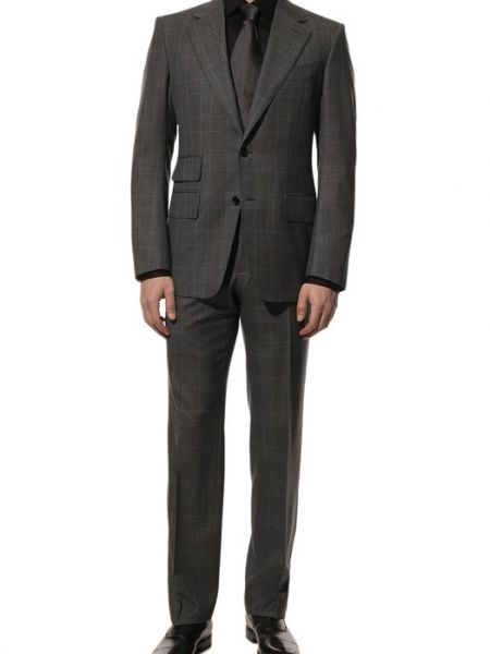 Шерстяной костюм Tom Ford серый