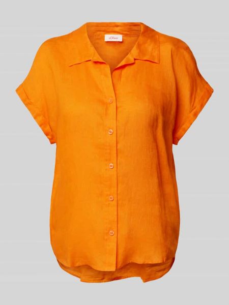 Lniana bluzka w jednolitym kolorze S.oliver Red Label