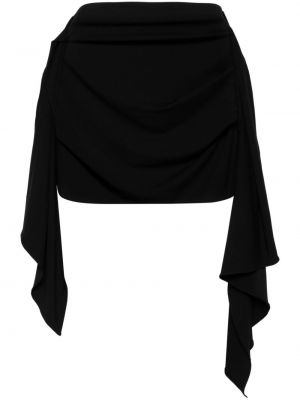 Drapované mini sukně jersey The Attico černé
