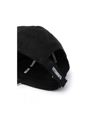 Gorra con bordado de algodón Vetements negro