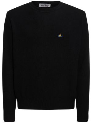 Suéter con bordado de punto de lana mohair Vivienne Westwood negro