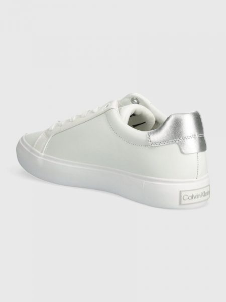 Csipkés bőr fűzős sneakers Calvin Klein fehér
