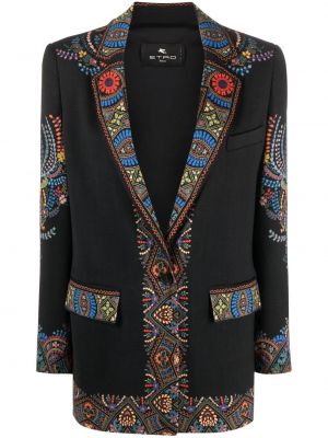 Trykt floral blazer Etro svart