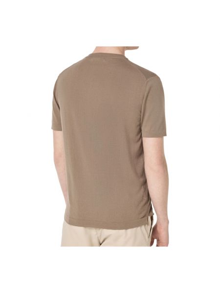 Camiseta de algodón de cuello redondo Cruna beige