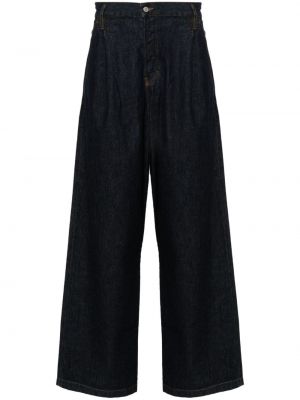Bavlněné džíny s vysokým pasem relaxed fit Dries Van Noten modré
