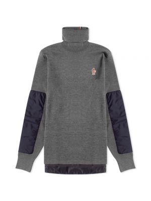 Трикотажный свитер Moncler Grenoble серый