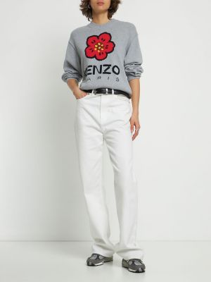 Vlněný svetr Kenzo Paris bílý