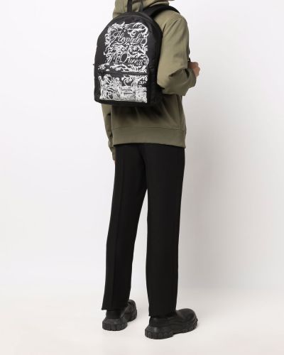 Plecak z nadrukiem w abstrakcyjne wzory Alexander Mcqueen czarny
